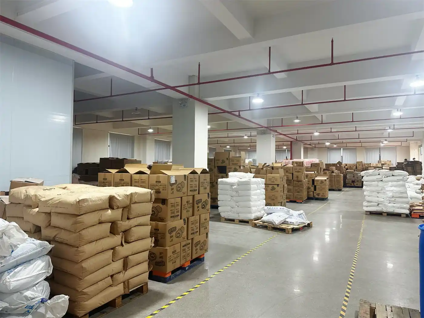 Candy warehouse bagged materials and cartons