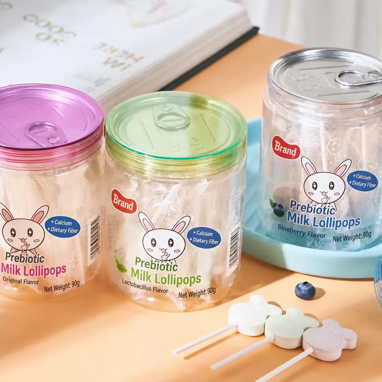 Milk lollipops three jar assortment