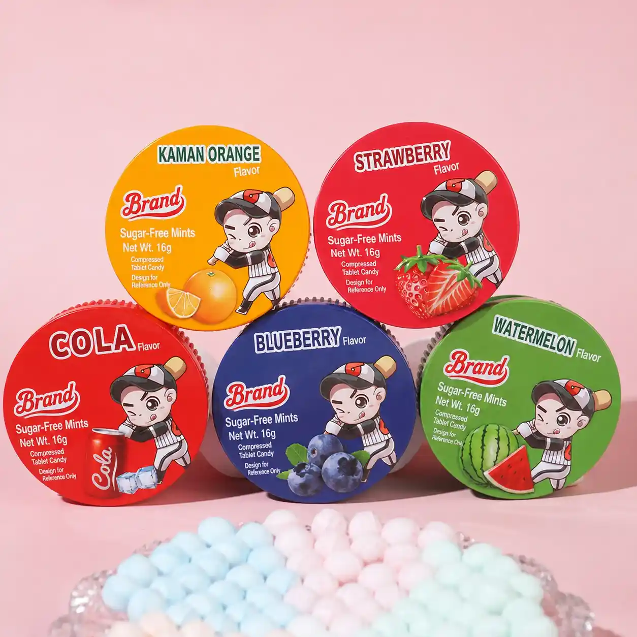 Sugar free mint candy round tins five flavors and pieces