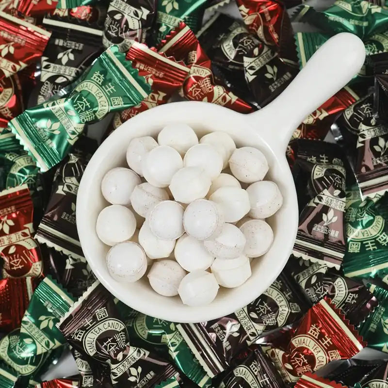 Tea candy bowl on wrapped pieces