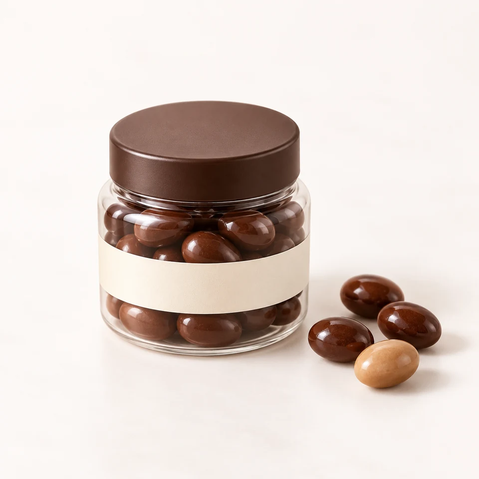 AI-generated product concept of Coffee Candy — 50g Jar. Actual appearance is confirmed by sample.