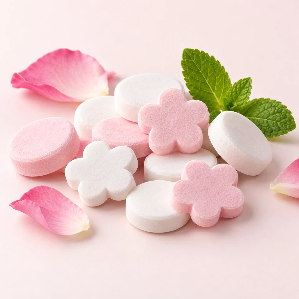 AI-generated product concept of Floral Mint Candy. Actual appearance is confirmed by sample.